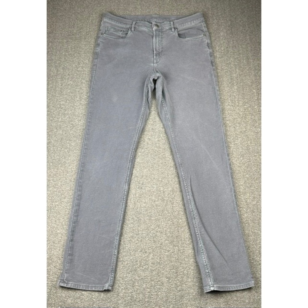 Faherty Brand Movement 5-Pocket Pants Gray Straight Leg Mens 33x32